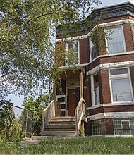 This Aug. 26, 2020, file photo shows the former home of Emmett and Mamie Till at 6427 S. St. Lawrence Ave. in the West Woodlawn neighborhood of Chicago.