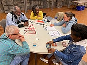 Leaders and allies participate in a weekly Matched Circle session pre-COVID-19. During the pandemic, Circles RVA moved to virtual sessions, but continued to provide attendees nutritional meals thanks to the generosity of meal donors and delivery teams.