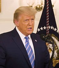 Former President Donald Trump makes remarks on January 7, 2021, addressing the Capitol insurrection that occurred the day before.
Mandatory Credit:	From Trump White House Archived/YouTube