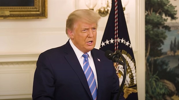 Former President Donald Trump makes remarks on January 7, 2021, addressing the Capitol insurrection that occurred the day before.
Mandatory Credit:	From Trump White House Archived/YouTube