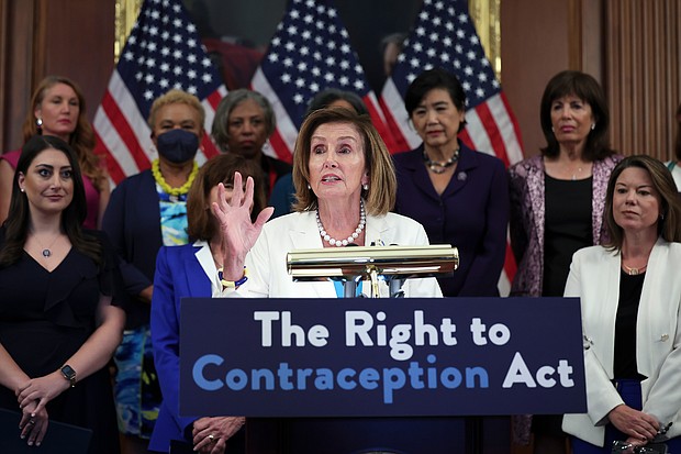 House Speaker Nancy Pelosi speaks during an event on Capitol Hill earlier this week in Washington, DC.  The House is expected to vote on July 21 on a bill that would guarantee access to contraception.
Mandatory Credit:	Win McNamee/Getty Images