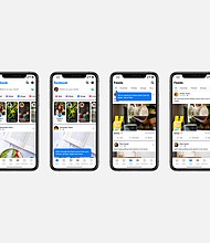 The Facebook app is launching a redesign that includes a new "Feeds" tab that will feature a chronological feed of content from users' friends, as well as groups and pages they follow.
Mandatory Credit:	Meta