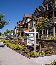 A "For Sale" sign is seen outside a house in Hercules, California, on May 31. Mortgage rates ticked higher for the second week in a row.
Mandatory Credit:	David Paul Morris/Bloomberg/Getty Images
