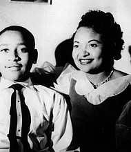 Emmett Louis Till, 14, with his mother, Mamie Till-Mobley, at home in Chicago.