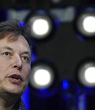 Tesla and SpaceX Chief Executive Officer Elon Musk is seen here in Washington in March 2020. Tesla disclosed in a quarterly regulatory filing on July 25 that it received a new subpoena from the SEC on June 13.
Mandatory Credit:	Susan Walsh/AP