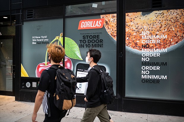 Gorillas, an ultra-fast delivery startup founded in Germany, launched in the US in May 2021.
Mandatory Credit:	Bernd von Jutrczenka/picture alliance/Getty Images