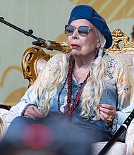 Joni Mitchell made a surprising return to the stage at the Newport Folk Festival on July 24.
Mandatory Credit:	Sachyn Mital/Shutterstock