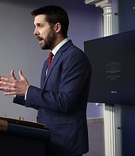 National Economic Council Director Brian Deese speaks during a White House news briefing in January 2021. President Joe Biden's advisers are downplaying recession fears ahead of a highly anticipated report that could show the economy shrinking.
Mandatory Credit:	Alex Wong/Getty Images