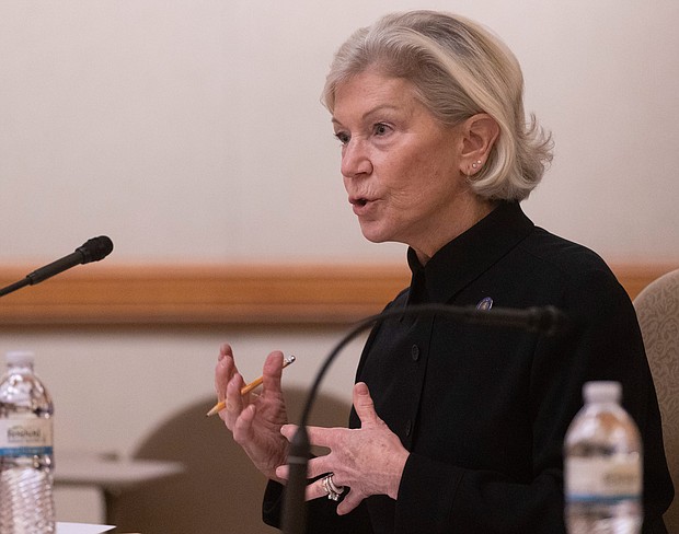 Caption:	State Sen. Janet Bewley, D-Mason, speaks during a hearing  on January 11, 2021, at the Capitol in Madison, Wisconsin.
Mandatory Credit:	Mark Hoffman/Milwaukee Journal Sentinel/USA Today Network