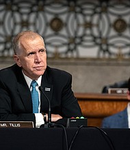 Republican Sen. Thom Tillis speaks during a Senate Judiciary Committee hearing on September 30 on Capitol Hill in Washington, DC.
Mandatory Credit:	Stefani Reynolds/Pool/Getty Images