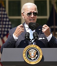 President Joe Biden arrives to speak in the Rose Garden of the White House in Washington, Wednesday, July 27, 2022.
Mandatory Credit:	Andrew Harnik/AP