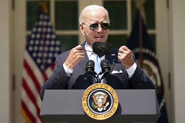 President Joe Biden arrives to speak in the Rose Garden of the White House in Washington, Wednesday, July 27, 2022.
Mandatory Credit:	Andrew Harnik/AP
