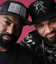 Desus Nice, left, and The Kid Mero, hosts of the Showtime talk show "Desus & Mero," pose together for a portrait during the 2019 Winter Television Critics Association Press Tour, Thursday, Jan. 31, 2019, in Pasadena, Calif.
Mandatory Credit:	Chris Pizzello/Invision/AP