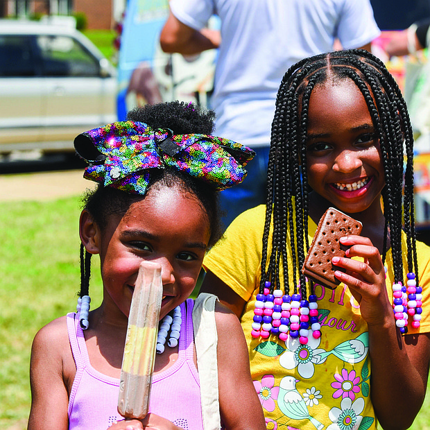From left, Ona Cox, 4, Harley Harris-Forbes, and JaZelle Cox, 6, enjoyed their cool and delicious frozen treats during the RPS Summer Fest at George Wythe High School on July 23. Students and families attending the event learned about the upcoming school year, met RPS teachers and staff, listened to live music and ate ice cream, of course.