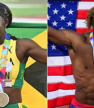 Shericka Jackson and Noah Lyles