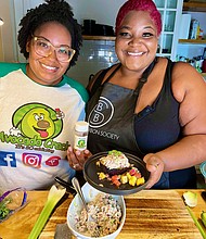 Avocado Crack Owner Yolanda Plear with Chef Vicky V aka The Queen of Yum for Virtual Dinner Party