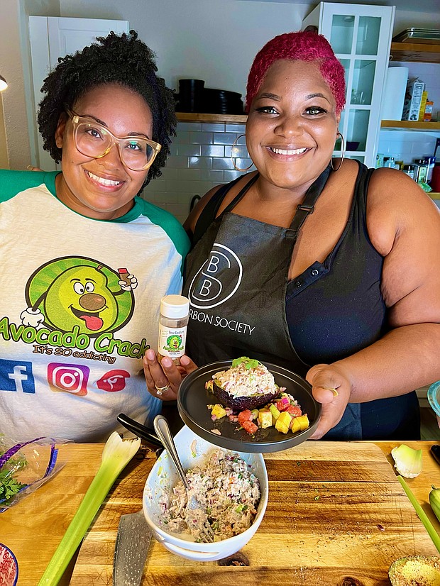 Avocado Crack Owner Yolanda Plear with Chef Vicky V aka The Queen of Yum for Virtual Dinner Party