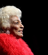 Shown is a photocall with actor Nichelle Nichols on October 1, 2016 in London.  Nichols died Saturday at the age of 89.
Mandatory Credit:	Mike Marsland/WireImage/Getty Images