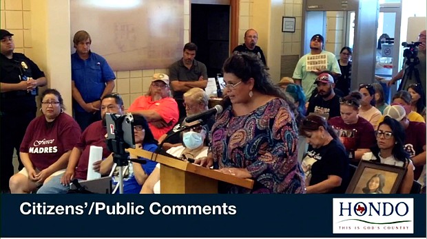 A fundraiser for a charity affiliated with the powerful National Rifle Association won't be held as planned on August 6 at a municipal facility in Texas after relatives of children slaughtered in May at an elementary school some 40 miles away lobbied city council members to deny the event its venue.
Mandatory Credit:	Hondo City Council