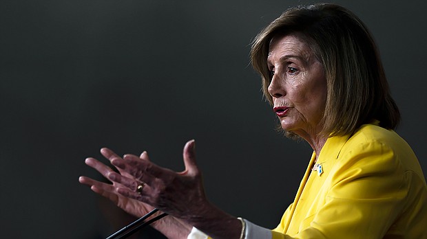 House Speaker Nancy Pelosi, pictured here at the US Capitol on July 21, in Washington, DC, has landed in Taiwan amid threats of Chinese retaliation.
Mandatory Credit:	Nathan Howard/Getty Images/FILE