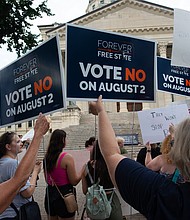 On August 2, Kansas will become the first state in the nation to let voters weigh in on abortion since the US Supreme Court overturned Roe v. Wade.
Mandatory Credit:	Evert Nelson/The Capital-Journal/USA Today Network