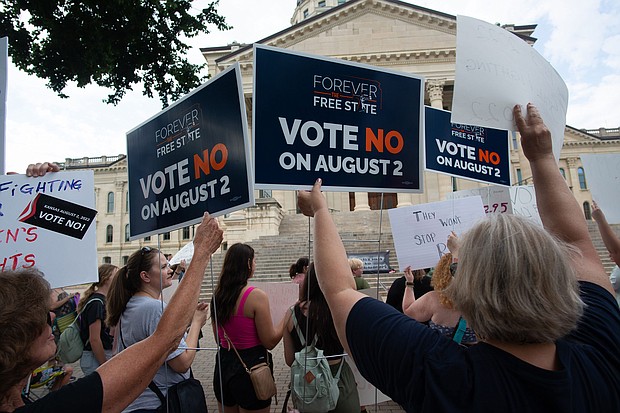 On August 2, Kansas will become the first state in the nation to let voters weigh in on abortion since the US Supreme Court overturned Roe v. Wade.
Mandatory Credit:	Evert Nelson/The Capital-Journal/USA Today Network