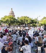 Abortion rights demonstrators protest the US Supreme Court's decision on June 24, in Austin, Texas. In more than a dozen states, legal fights are underway over abortion bans and other laws that greatly limit the procedure after the US Supreme Court ended a constitutional right to an abortion on June 24.
Mandatory Credit:	Maggie Boyd/Sipa/AP
