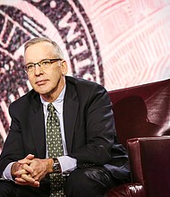 Bill Dudley, the former president of the Federal Reserve Bank of New York, told CNN in August that he believes a full-blown recession is 'almost certainly' coming. Dudley is pictured here in New York in 2018.
Mandatory Credit:	Christopher Goodney/Bloomberg/Getty Images