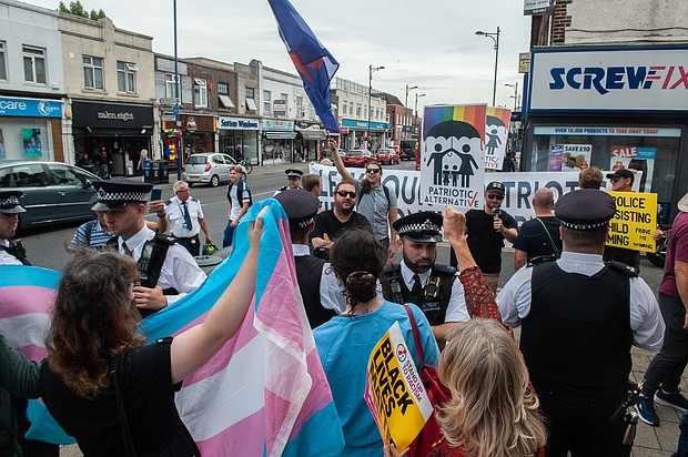 Drag Queen Story Hour, a UK event where children are read books that advocate empathy and inclusion, has been faced with disruptive protests as the show tours libraries around England.
Mandatory Credit:	Guy Smallman/Getty Images