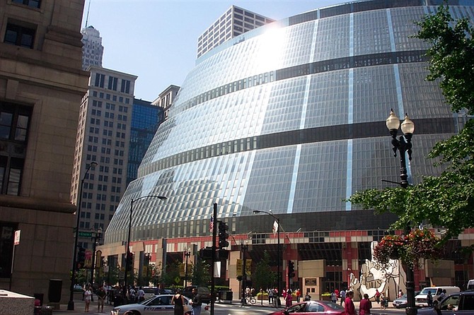 Pictured is the former James Thompson building in downtown Chicago. This building is now the new home of Google.