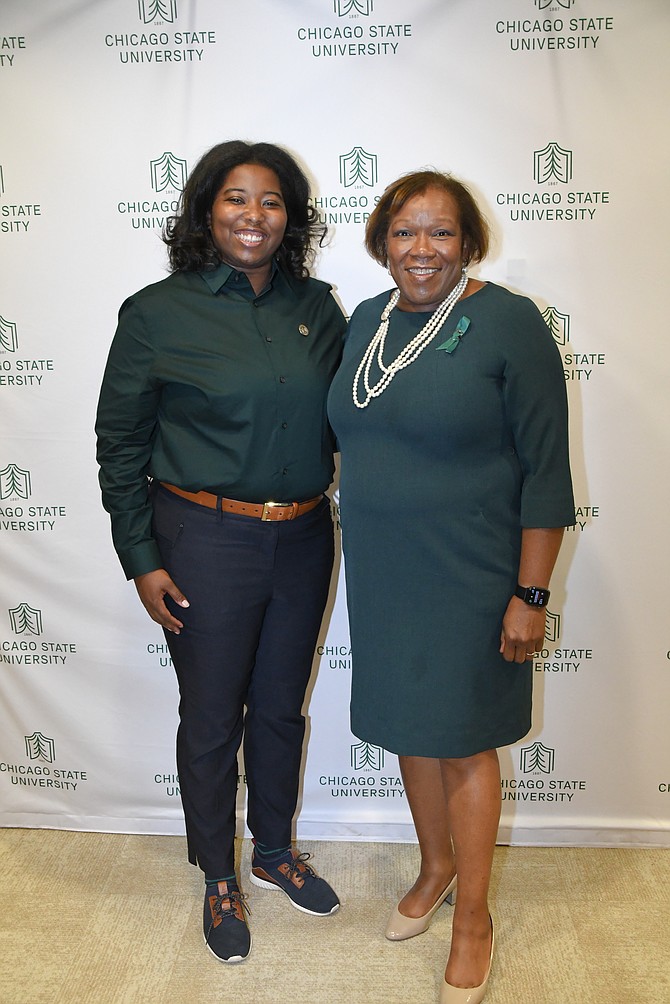 Dr. Monique Carroll, left, has been named Athletic Director for Chicago State University. Zalwanayaka Scott, Esq., is the President of Chicago State University. PHOTO PROVIDED BY CHICAGO STATE UNIVERSITY.