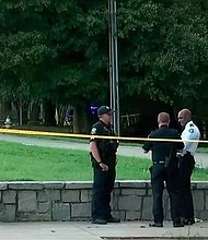 A shooting during a ballgame at an Atlanta park on August 7 left one man dead and five people wounded, including a 6-year-old who was in critical condition, Atlanta police said.
Mandatory Credit:	WGCL