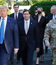 In the wake of then-President Donald Trump's infamous photo-op at the height of the George Floyd protests in 2020, Chairman of the Joint Chiefs of Staff Gen. Mark Milley penned a lengthy critique of Trump in a resignation letter he ultimately never sent, The New Yorker reported on August 8.
Mandatory Credit: Patrick Semansky/AP