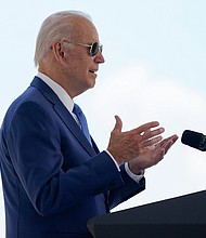 President Joe Biden and first lady Jill Biden on August 8 are scheduled to travel to eastern Kentucky, where deadly flooding killed more than three dozen people and caused catastrophic damage to communities. Biden is seen here at the White House on August 5.
Mandatory Credit:	Evan Vucci/Pool/Getty Images