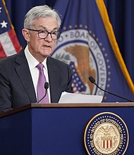 Federal Reserve Chairman Jerome Powell speaks during a news conference at the Federal Reserve Board building in Washington, Wednesday, July 27.
Mandatory Credit:	Manuel Balce Ceneta/AP