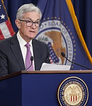 Federal Reserve Chairman Jerome Powell speaks during a news conference at the Federal Reserve Board building in Washington, Wednesday, July 27.
Mandatory Credit: Manuel Balce Ceneta/AP