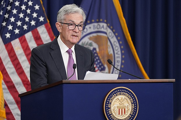 Federal Reserve Chairman Jerome Powell speaks during a news conference at the Federal Reserve Board building in Washington, Wednesday, July 27.
Mandatory Credit: Manuel Balce Ceneta/AP