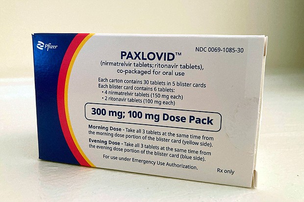 The anti-viral medication Paxlovid is given for five days to reduce severe illness in someone with Covid-19.
Mandatory Credit: Stephanie Nano/AP