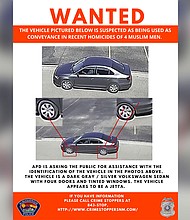 The vehicle of interest in the recent killings of four Muslim men in Albuquerque, New Mexico.
Mandatory Credit: From Albuquerque Police Department/Twitter