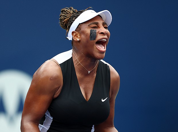 Williams celebrates in her match against Párrizas Díaz -- her first singles win in 430 days.
Mandatory Credit:	Vaughn Ridley/Getty Images North America/Getty Images