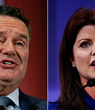 Tim Michels and Rebecca Kleefisch are running for the GOP nomination for Wisconsin governor.
Mandatory Credit:	 AP