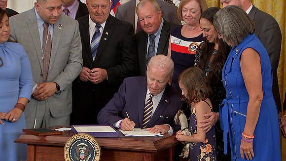 President Joe Biden on Wednesday signed into law a bill expanding health care benefits to millions of veterans who were …