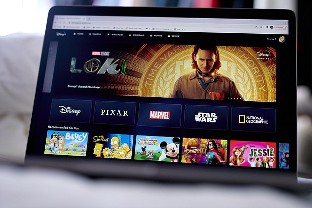 The Disney+ website on a laptop computer in the Brooklyn borough of New York, US, on Monday, July 18. Disney+ just got more expensive, unless you're willing to watch ads.
Mandatory Credit:	Gabby Jones/Bloomberg/Getty Images