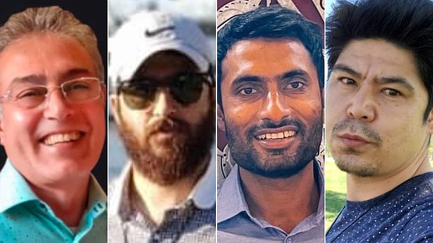 Mohammad Ahmadi, Naeem Hussain, Muhammad A Hussain and Aftab Hussein are the four Muslim men killed recently in Albuquerque, New Mexico. Police say the killings may be connected.
Mandatory Credit:	Albuquerque Police Department, The Islamic Center of New Mexico, City of Espanola