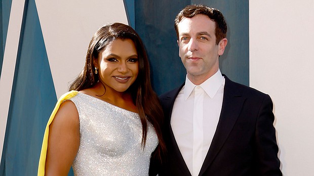 In an interview published on August 9, Mindy Kaling, left, said she isn't bothered by speculation that B. J. Novak, right, is the father of her children.
Mandatory Credit:	Frazer Harrison/Getty Images