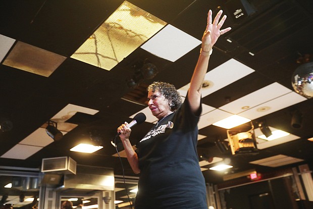 During a meeting hosted by an 8th District Councilwoman Reva Trammell at The Satellite Restaurant & Lounge on Aug. 4, Cathy Hughes, chair and founder of Urban One, tells attendees why she and her son Alfred Liggins, Urban One’s CEO, want the City of Richmond to focus on a casino referendum for 2023.