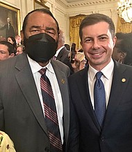 Congressman Al Green with US Secretary of Transportation Pete Buttigieg