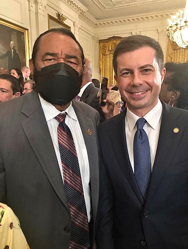 Congressman Al Green with US Secretary of Transportation Pete Buttigieg