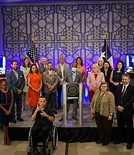 Mayor Turner, congressional, state, county and city leaders announce details of the RAISE grant funding during a news conference today
