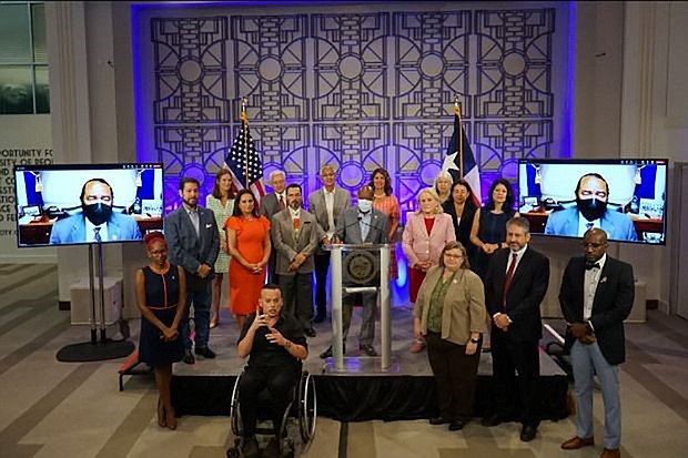 Mayor Turner, congressional, state, county and city leaders announce details of the RAISE grant funding during a news conference today
